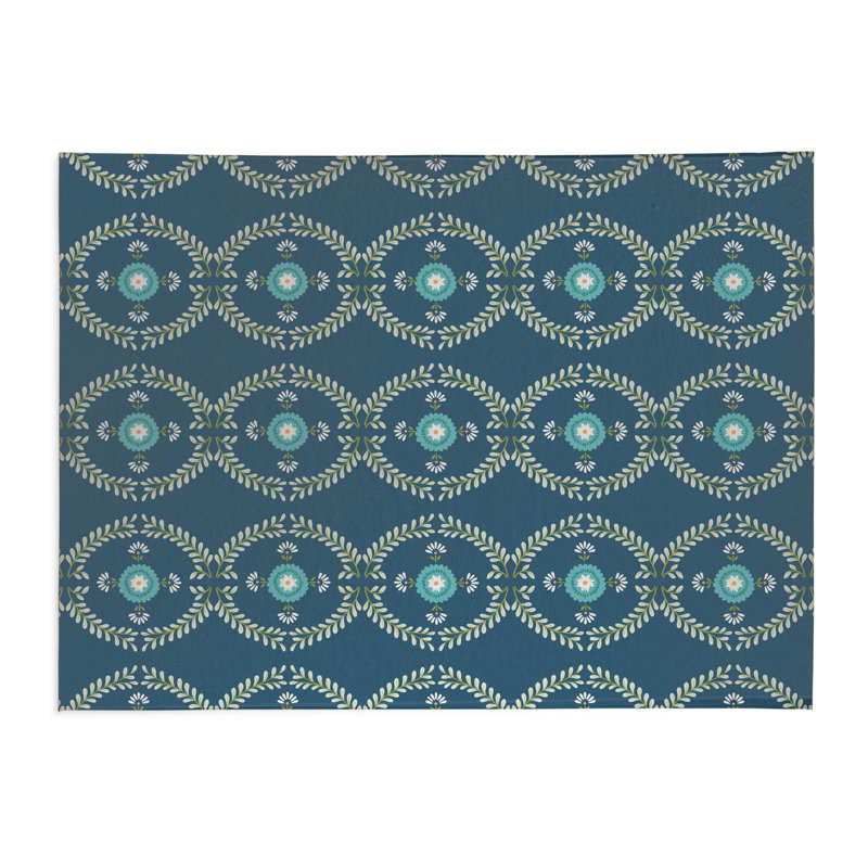 Tapis de cuisine antidérapant Bree, Sarcelle, Rectangle 4pi x 6 pi