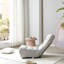 Lazy For Leisure Time - Fauteuil inclinable pliant en métal et en lin gris, dossier réglable confortable
