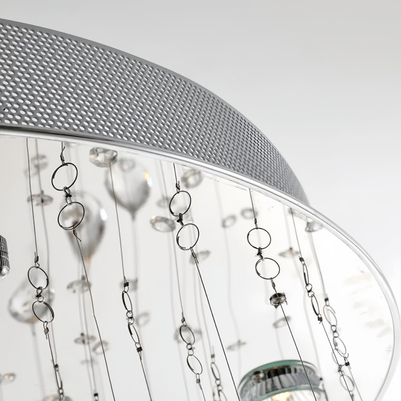 6-light 18" Electroplated Chrome and White Stainless Steel and Crystal Modern/Tradtional Chandeliers for Living Room