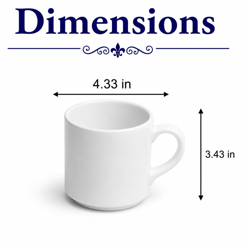 PRIME IVORY Premium Porcelain Prime Stackable Mug | Ivory | 10oz | Microwave & Dishwasher Safe