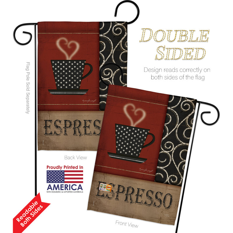 Jardin décoratif en polyester 2 faces espresso impressions ensemble de drapeaux