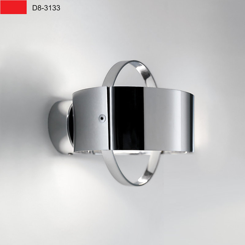 Ring 1 - Light Armed Sconce, Chrome, Black