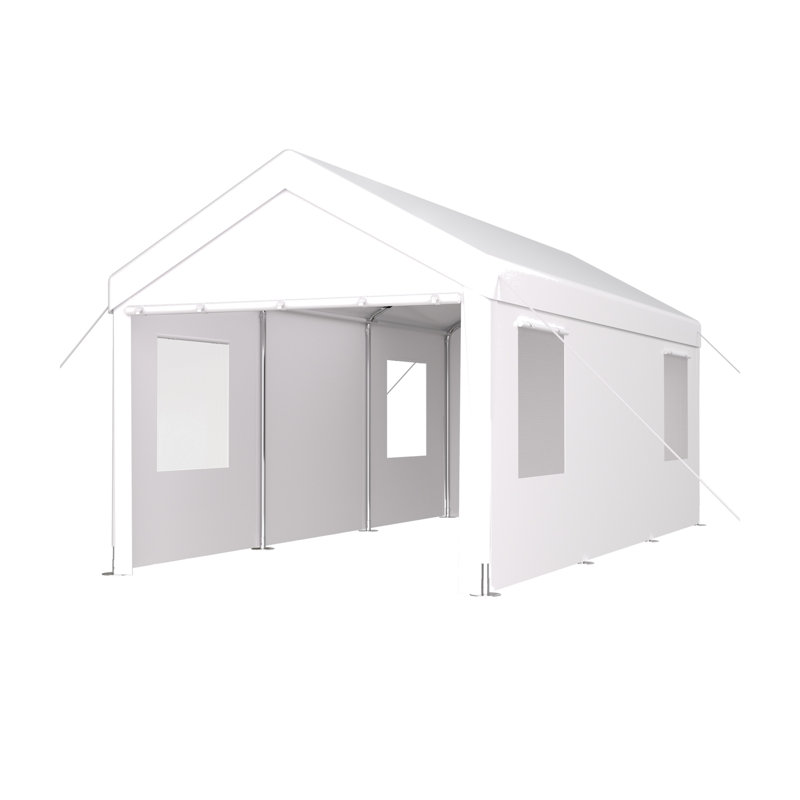 Carport 12' x 20' Portable Garage, Heavy Duty Car Port Canopy with 2 Roll-up Doors & 4 Ventilated Windows for Car, Truck, Boat, Garden