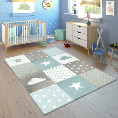 Conaway Machine Woven Blue/Grey/White Rug