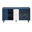 Armoire de rangement 55 po pour garde-manger moderne de 55 po avec buffet à 2 tiroirs, 2 compartiments ouverts et 2 portes vitrées, buffet en bois pour la cuisine, la salle à manger ou le salon, bleu-1000934339
