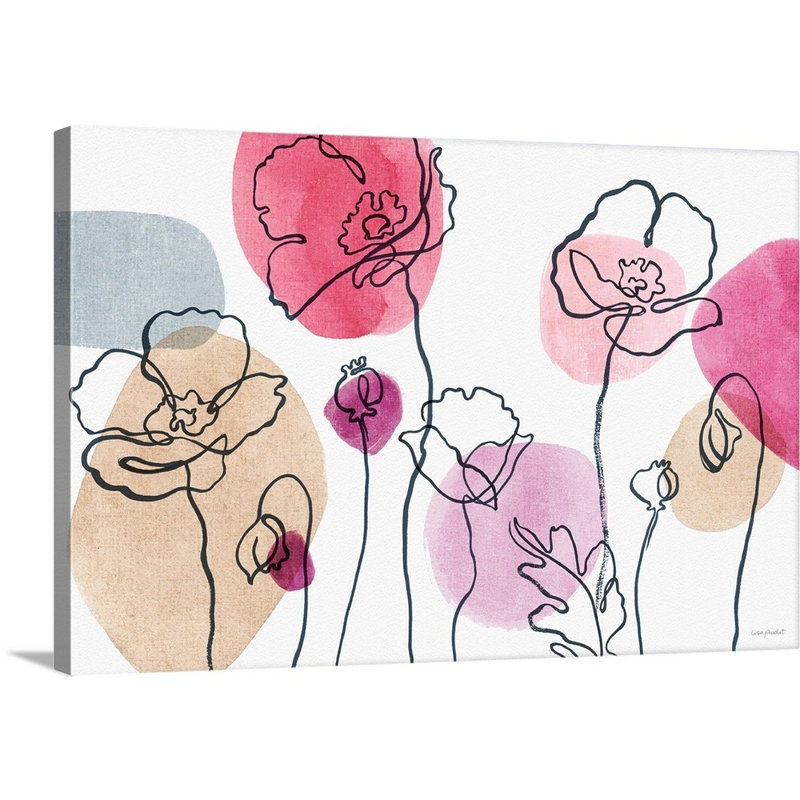 «Think Pink 01» par Lisa Audit - reproduction d'art, Toile tendue, H 32 po x l 48 po x P 1,25 po