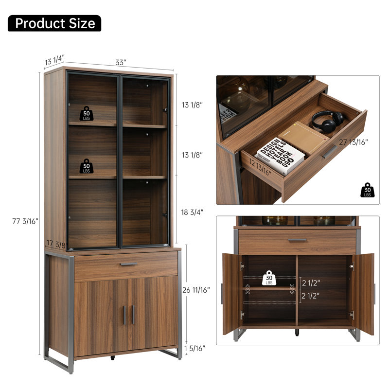 Chickasha Storage Bookcase, Brown/Gray