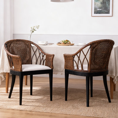 Chaise d'appoint rembourrée en rotin