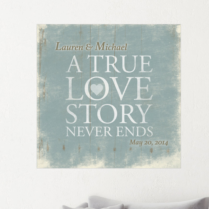 Décalcomanie murale personnalisée love story, H 24 po x l 24 po, Oui
