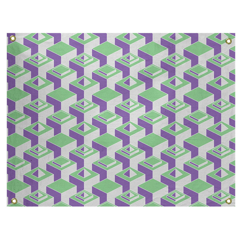 Jordao Polyester Tapestry, 26" H x 36" W, Green/Purple