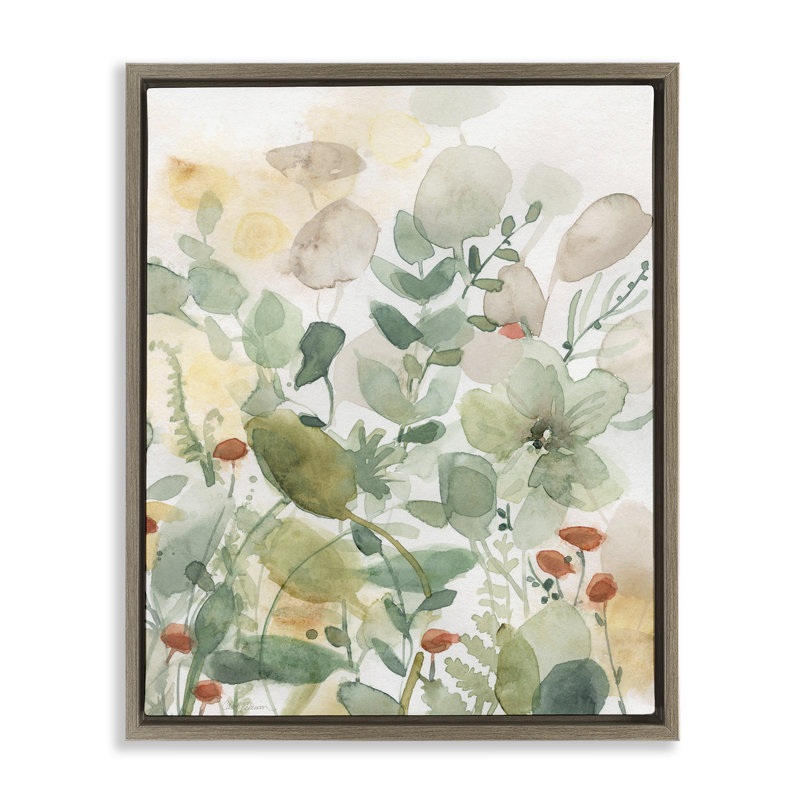  «Layered Transparent Leaves» par Carol Robinson, H 21 po x l 17 po, Cadre flottant orme Montalcino
