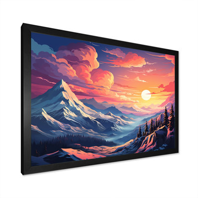 «Space Landscape Mountain Sunset», art mural