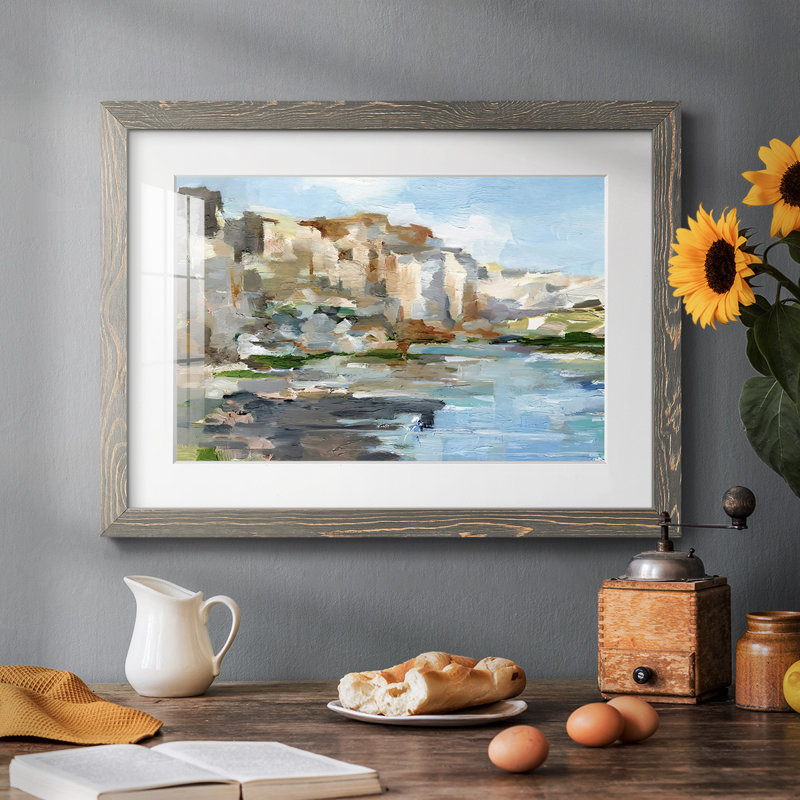 Western Cliff I, impression sur papier encadrée, Encadré gris, H 26 po x l 38 po x P 1,5 po