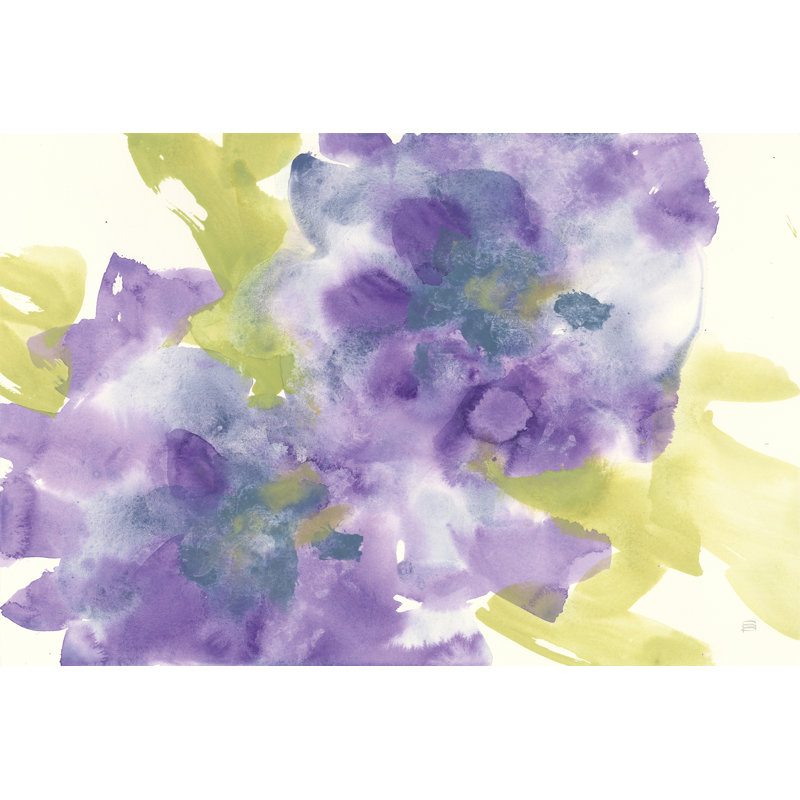 «Violet and Gray I» par Chris Paschke - peinture sur toile tendue, H 8 po x l 12 po, Non, Toile tendue