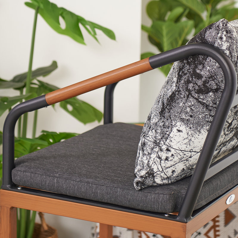 Tabouret de bar 24,6 po en métal avec coussin