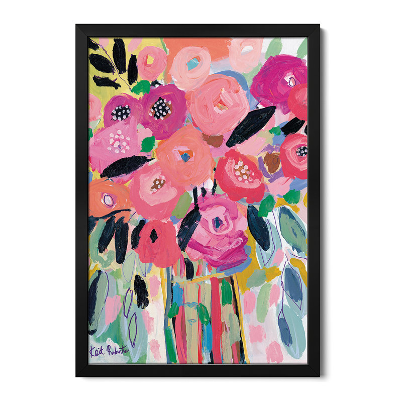 Fleurs roses - reproduction d'art mural - affiche de galerie, H 32 po x l 24 po