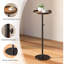 Table réglable à hauteur réglable pour les petits espaces, table d'appoint Martini à piédestal pour le salon, la chambre à coucher ou le canapé, finition brun rustique
