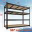 Étagère de garage robuste de 55 po x P 24 po avec bords roulés, étagère de rangement réglable avec une grande capacité-929152657