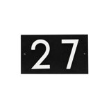Floating Stand-Off 2-Number Horizontal Sign, Black /W/ White Modern Font Numbers