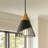 1 - Light Metal Cone Single Pendant With Wood Texture