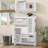Multi-Functional Tipping Bucket Shoe Cabinet With Wall Cabinet, Space-Saving Design Foyer Cabinet With 2 Flip Drawers, Versatile Side Cabinet For Hallway-1714695443