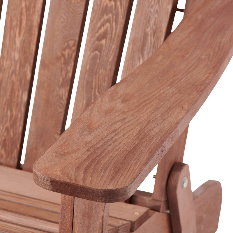 Chaise Adirondack surdimensionnée en bois avec dossier et siège pré-assemblés pour patio, jardin, porche, terrasse, piscine, foyer, détente, pliable, 4 pièces