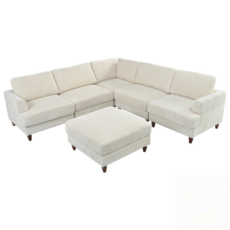 U-Shape Sectional Sofa With Ottoman
