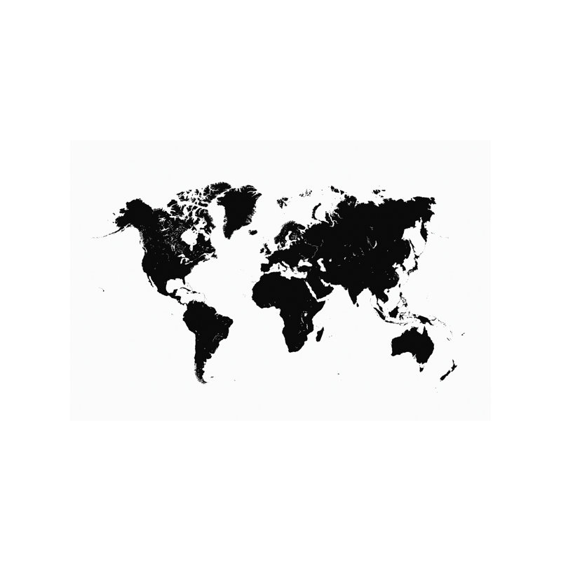 World Urban Map (White) by Urbanmap - Print on Canvas, Wrapped Canvas, 66.04 cm H x 45.72 cm W x 3.175 cm D