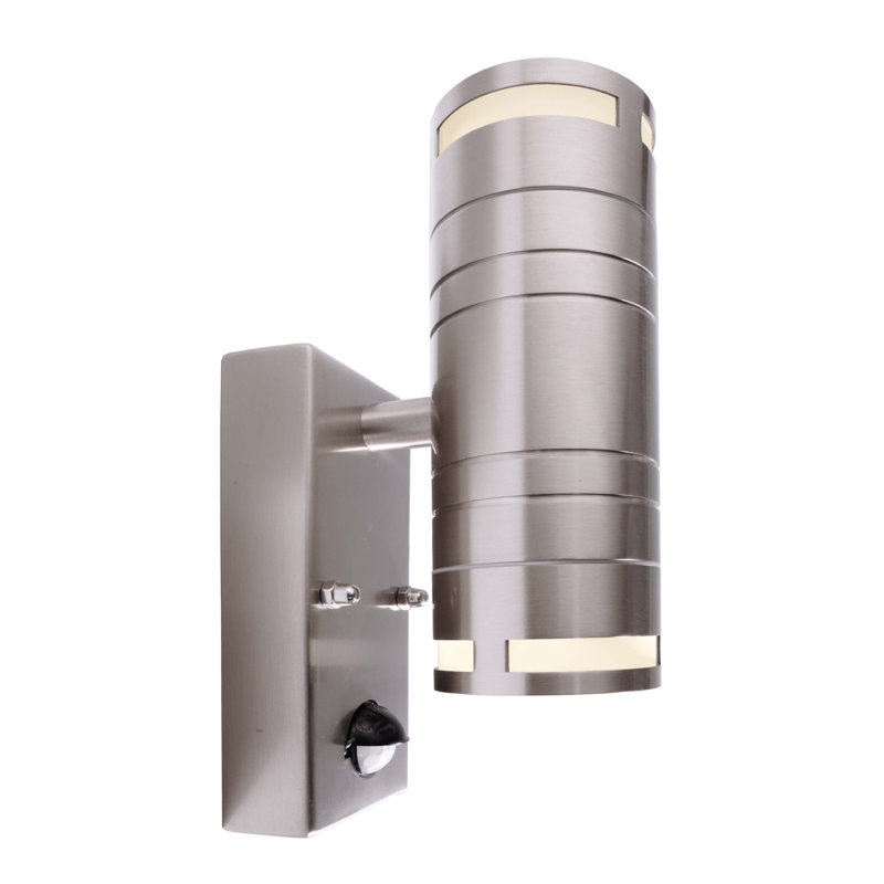 Zilly Nickel 2 - Bulb Outdoor Armed Sconce with Dusk to Dawn