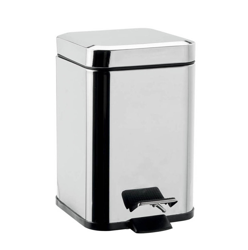 Poubelle à pédale 1,6 gallon Hotellerie, 1.1, H 9,8 po x l 6,3 po x P 6,3 po
