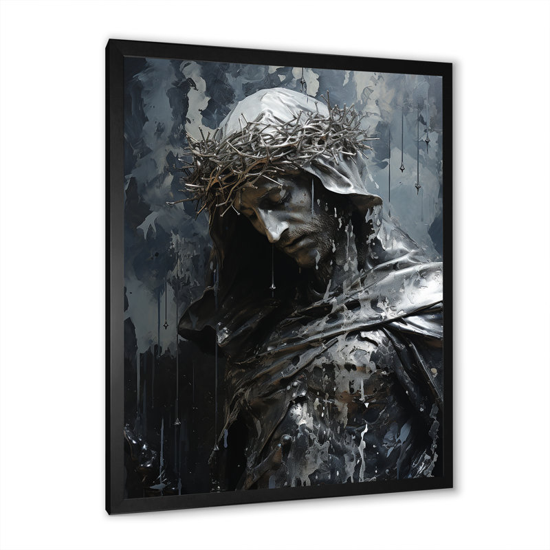Christianisme Judas Silver Shadows I sur toile, Cadre simple noir, H 44 po x l 34 po x P 1,5 po
