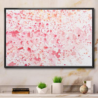 Red and Pink Stains - reproduction sur toile avec cadre flottant