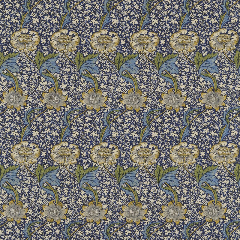 Kennet Fabric, Indigo/Gold