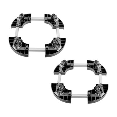 2-Pack Adjustable Round Plant Caddy Dolly with Locking Wheels - Heavy Duty Rolling Bin Base for Trash Cans & Large Pots