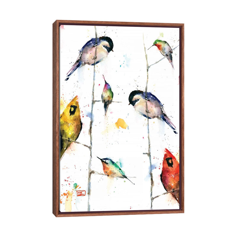 «Birds on Branches» - reproduction, H 18 po x l 26 po x P 1,5 po, Cadre bois classique