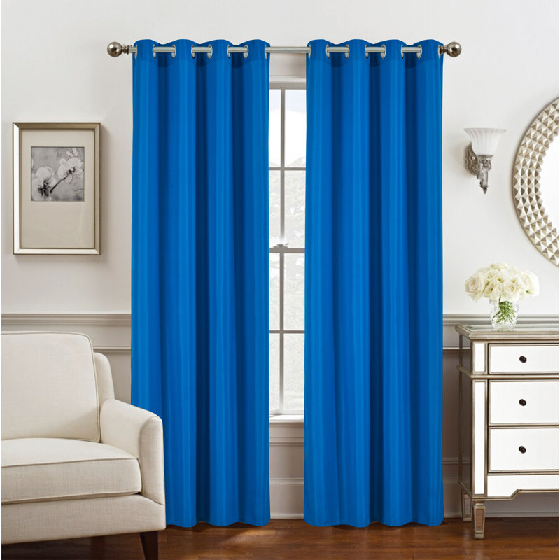 Gilbert Semi Sheer Curtain Single Panel, Navy