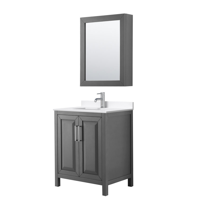 Daria 30'' W Vanity, Gray, Polished Chrome, Giotto Quartz