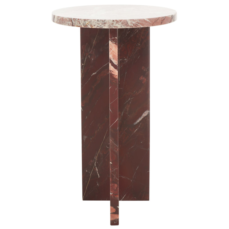 Devlin Marble Drink Table, Red