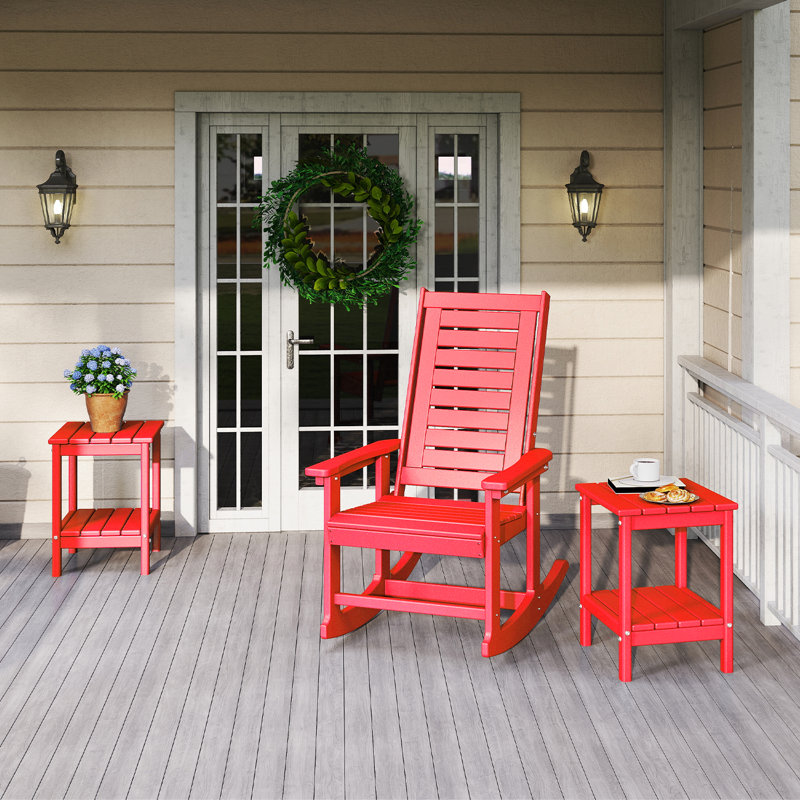Table Adirondack d'extérieur en PEHD 2 niveaux 14 x 13 po, Rouge