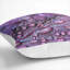 Dewdrops Upon A Lilac Leaf In Abstract Square Throw Cushion-56358565-56358561