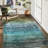 Leyat Washable Abstract Rug Ombre Distressed Non Slip Stain Resistant Low Pile Indoor Carpet-1263696827-1243231643
