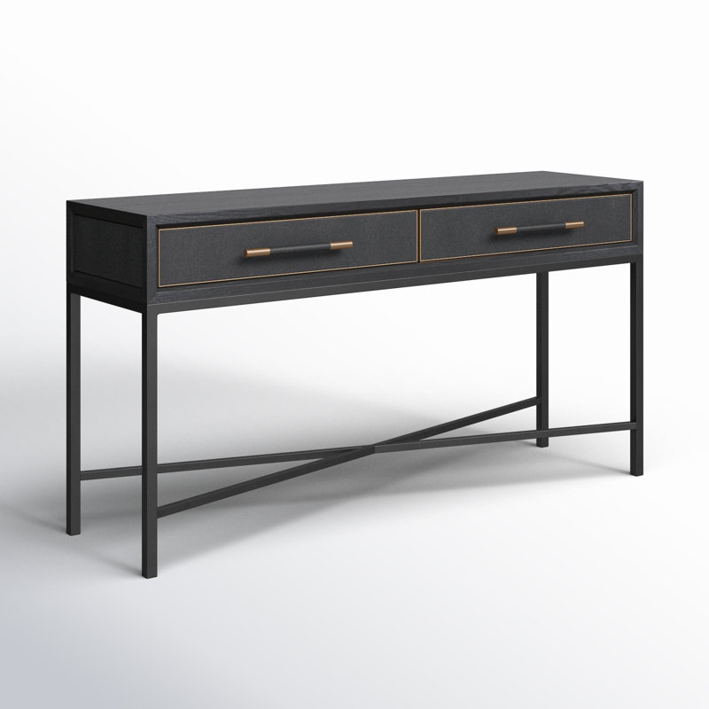 Meera 59" Console Table, Black, Black