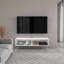Meuble télé arctique blanc avec tablettes ouvertes pour rangement, design moderne, blanc