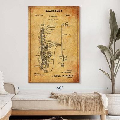 Brevet de saxophone sur toile