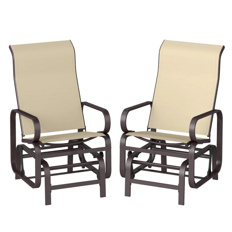 Ensemble de 2 chaises confortables, Kaki, Noir