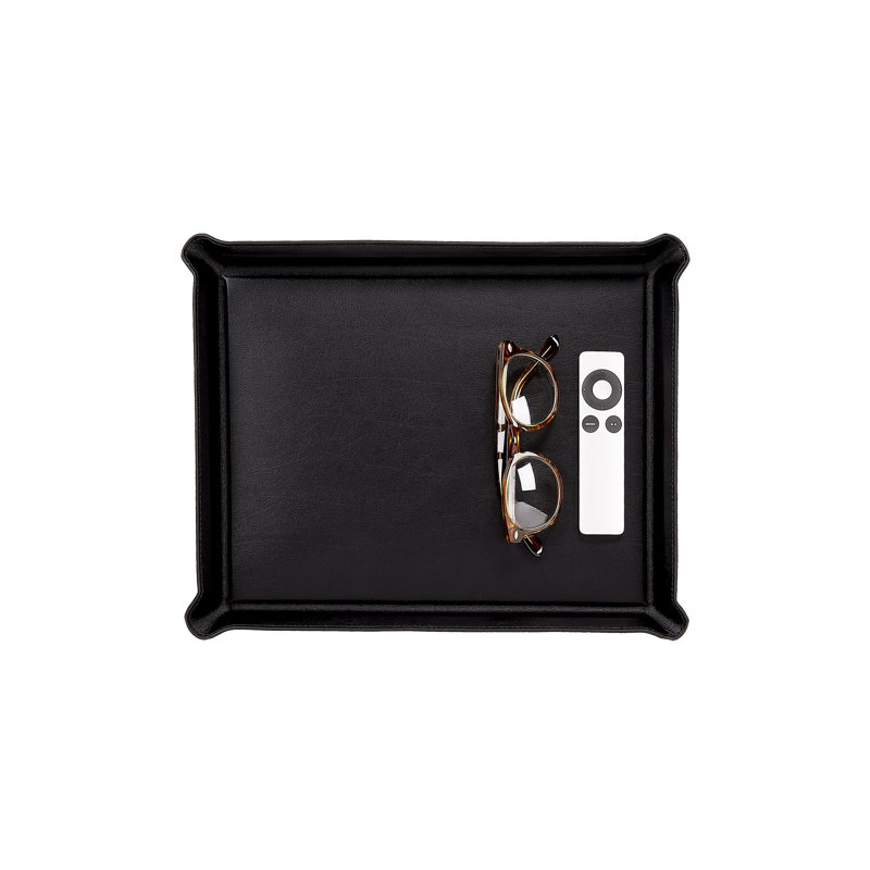 Plateau ottoman en cuir, Black