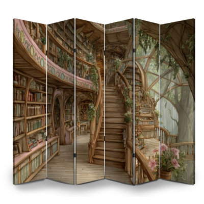 Cloison pliante à 6 panneaux paravent Royal Whimsical Magic Treehouse