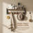 Wall Mounted Wood Coat Rack With Shelf, 5 Metal Hooks Hanging Organizer For Coats, Hats, Towels, Purses & Robes, Rustic Brown-399129658