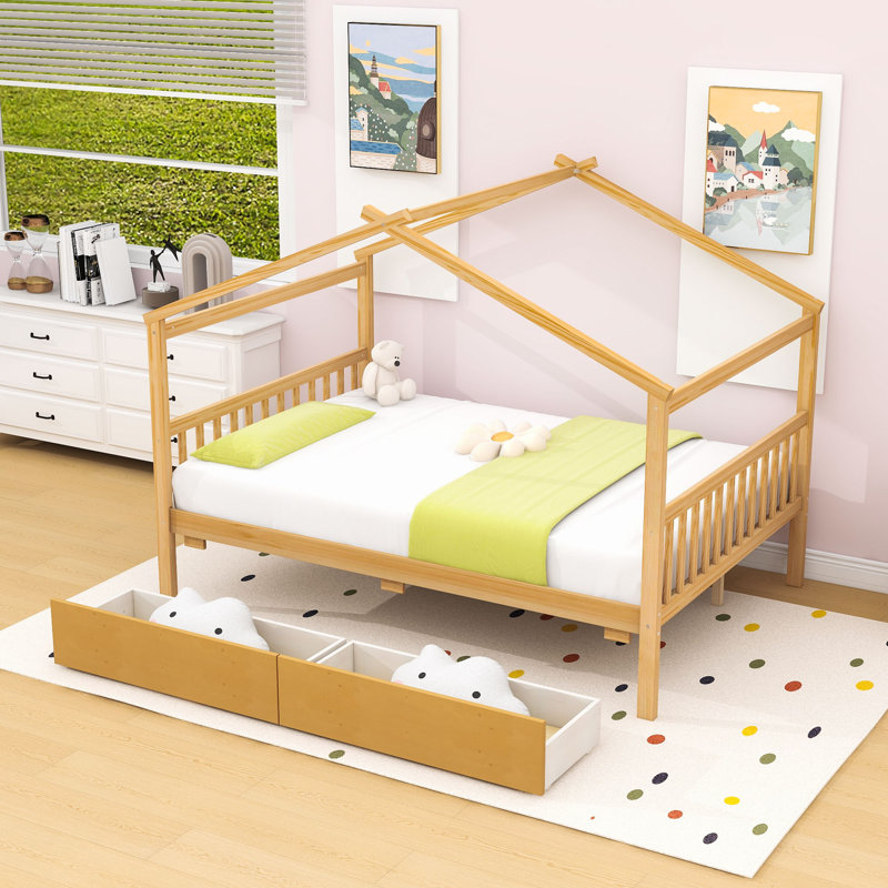Lit double en bois Lorentzen, Naturel