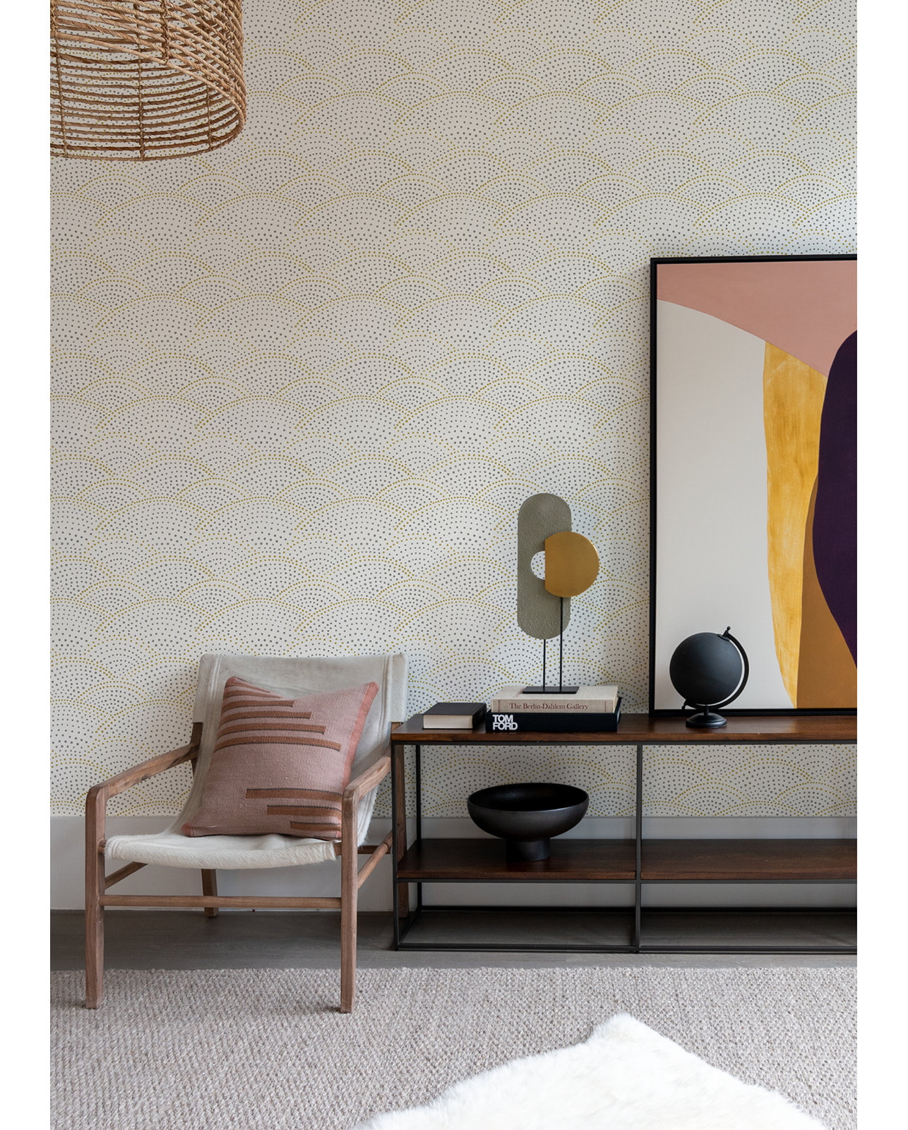 Degraw Scallop 33' L x 20.5" W Wallpaper Roll, Gray